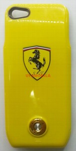 Аккумулятор iPhone 5G/5S задняя накладка FERRARI желтый